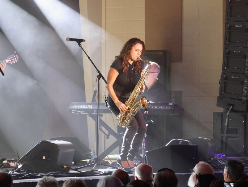 Jessy J on the saxophone.